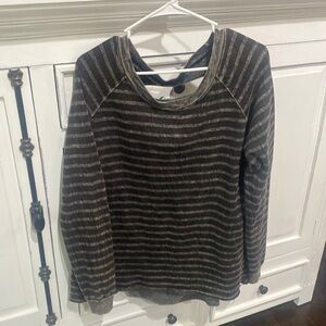 “New”Long Sleeve Stripe Top (Like Sweatshirt Material Inside)